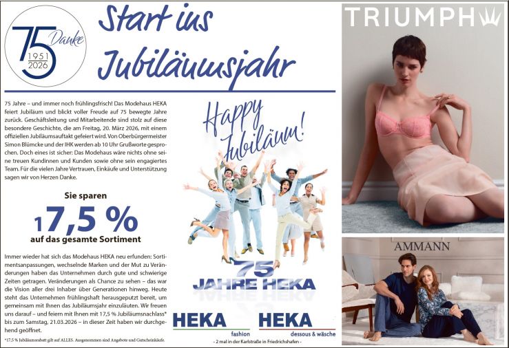 75 Jahre HEKA - wir sagen Danke!